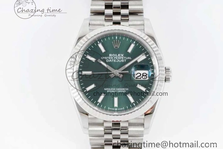 Best Bracelet 904L Green Edition Steel Jubilee SS 1:1 on 116234 Dial DateJust VSF VS3235 Sundust 36 0216